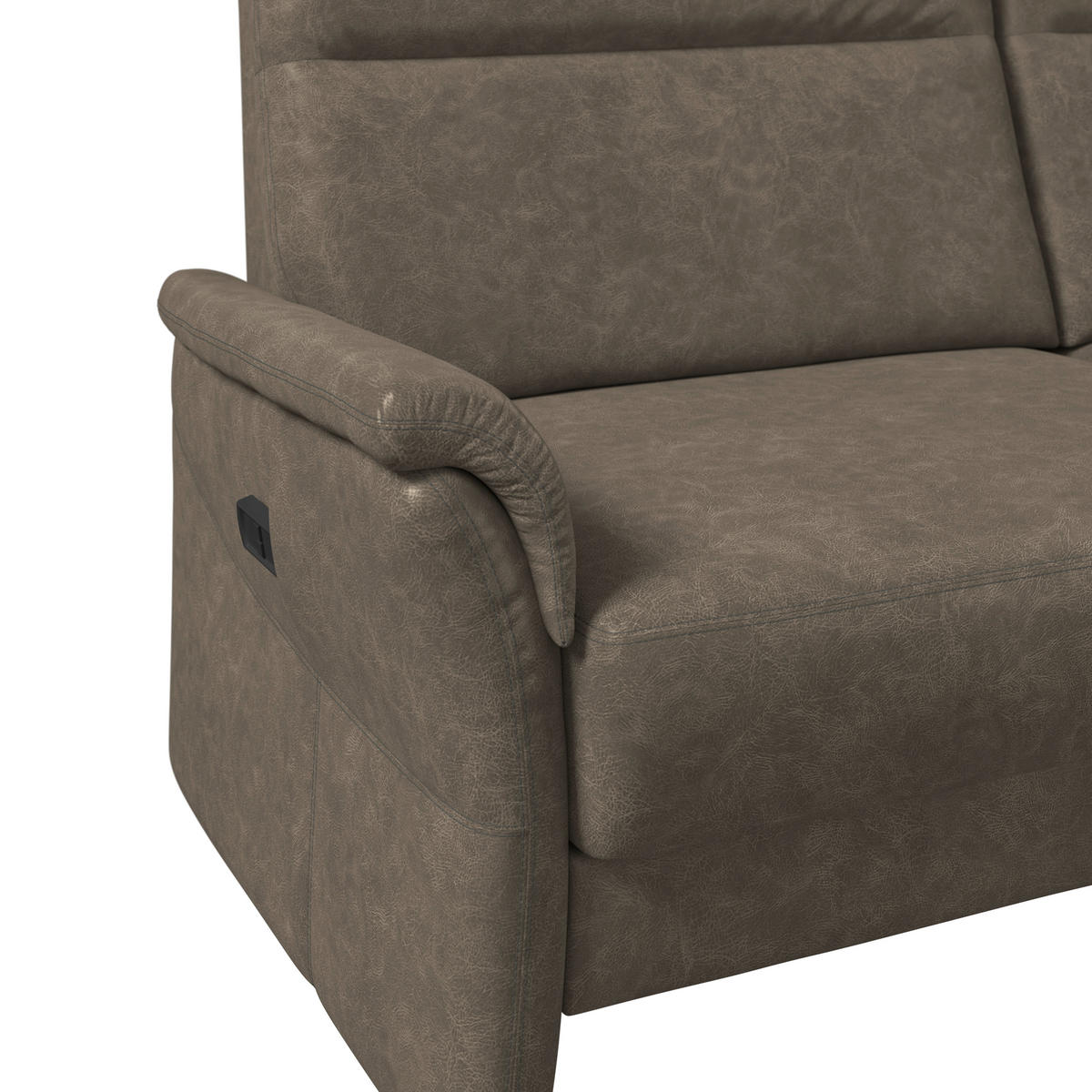 3,5-SITZER - Graubraun/Schwarz, Konventionell, Kunststoff/Textil (205/98/91cm) - Elegando