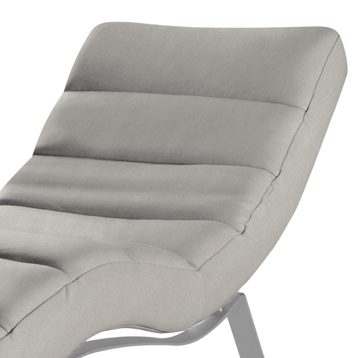RELAXLIEGE SWING Mikrofaser Grau  - Silberfarben/Grau, Design, Textil/Metall (65/65-95/171cm) - Livetastic