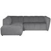 ECKSOFA LIVOLI in Chenille Hellgrau  218/230 cm  - Hellgrau/Schwarz, Design, Textil (218/230cm) - MID.YOU