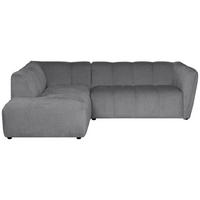 ECKSOFA LIVOLI in Chenille Hellgrau  218/230 cm  - Hellgrau/Schwarz, Design, Textil (218/230cm) - MID.YOU