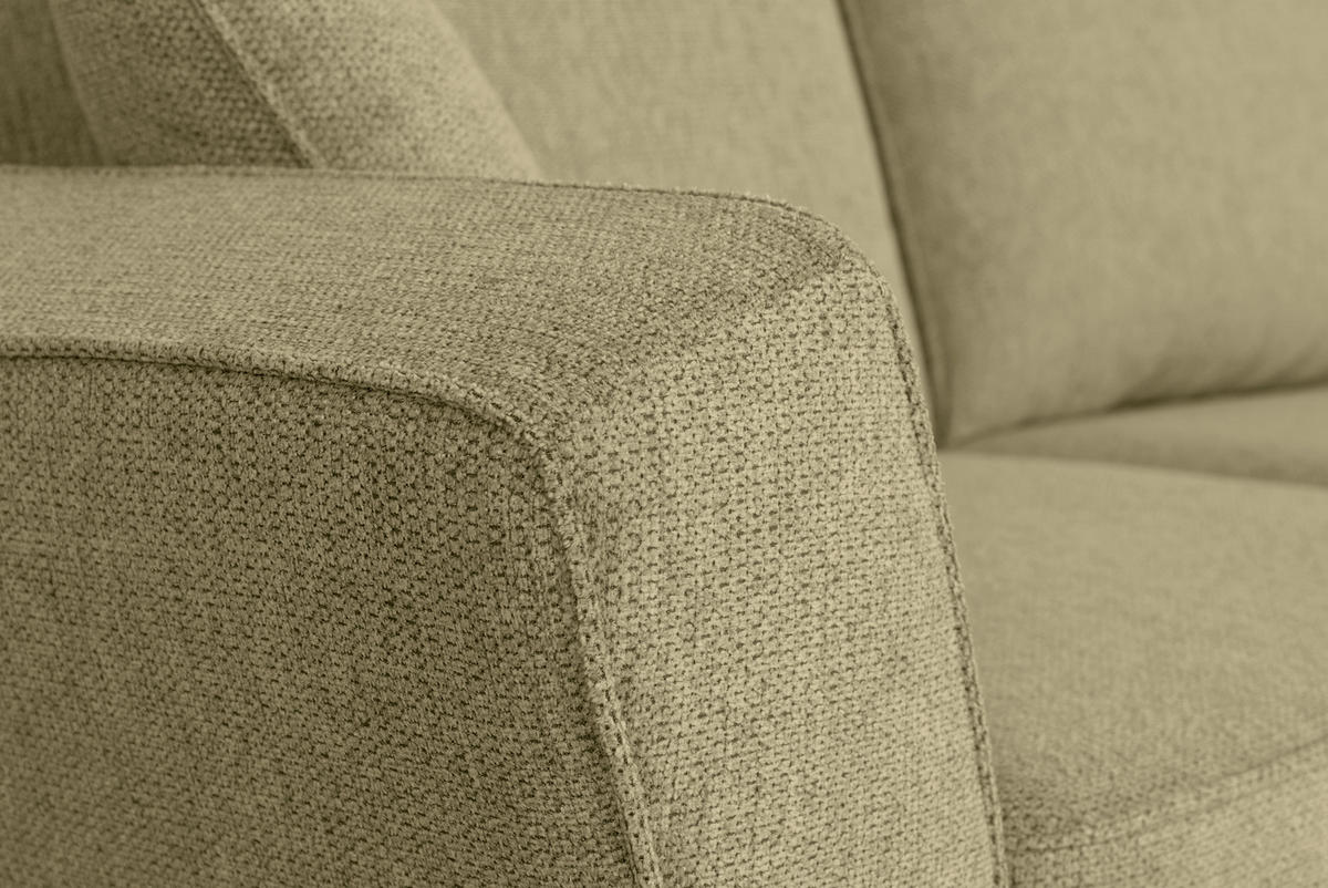 ECKSOFA in Flachgewebe Grün  - Eichefarben/Grün, Konventionell, Holz/Textil (265/159cm) - Carryhome