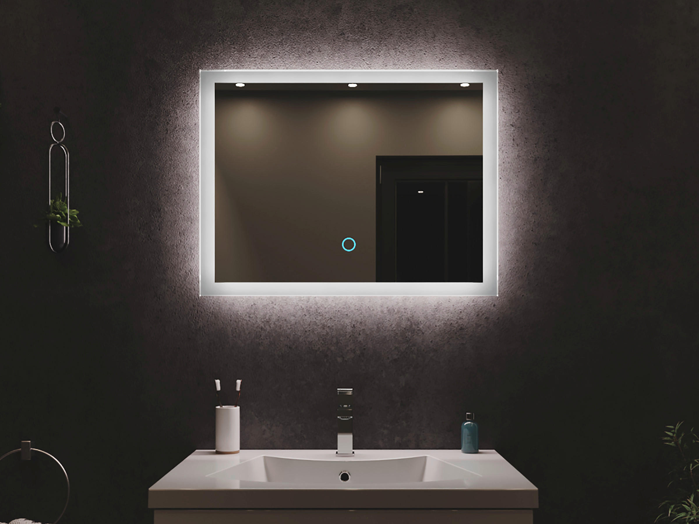 BADEZIMMERSPIEGEL 70/53/3,2 cm  - MODERN, Glas (70/53/3,2cm) - MID.YOU