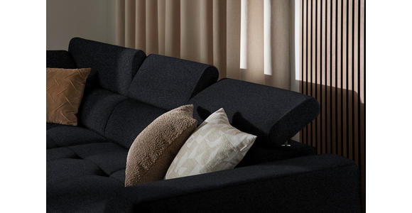ECKSOFA  in Chenille Anthrazit  205/284 cm  - Anthrazit/Schwarz, Design, Kunststoff/Textil (205/284cm) - Xora