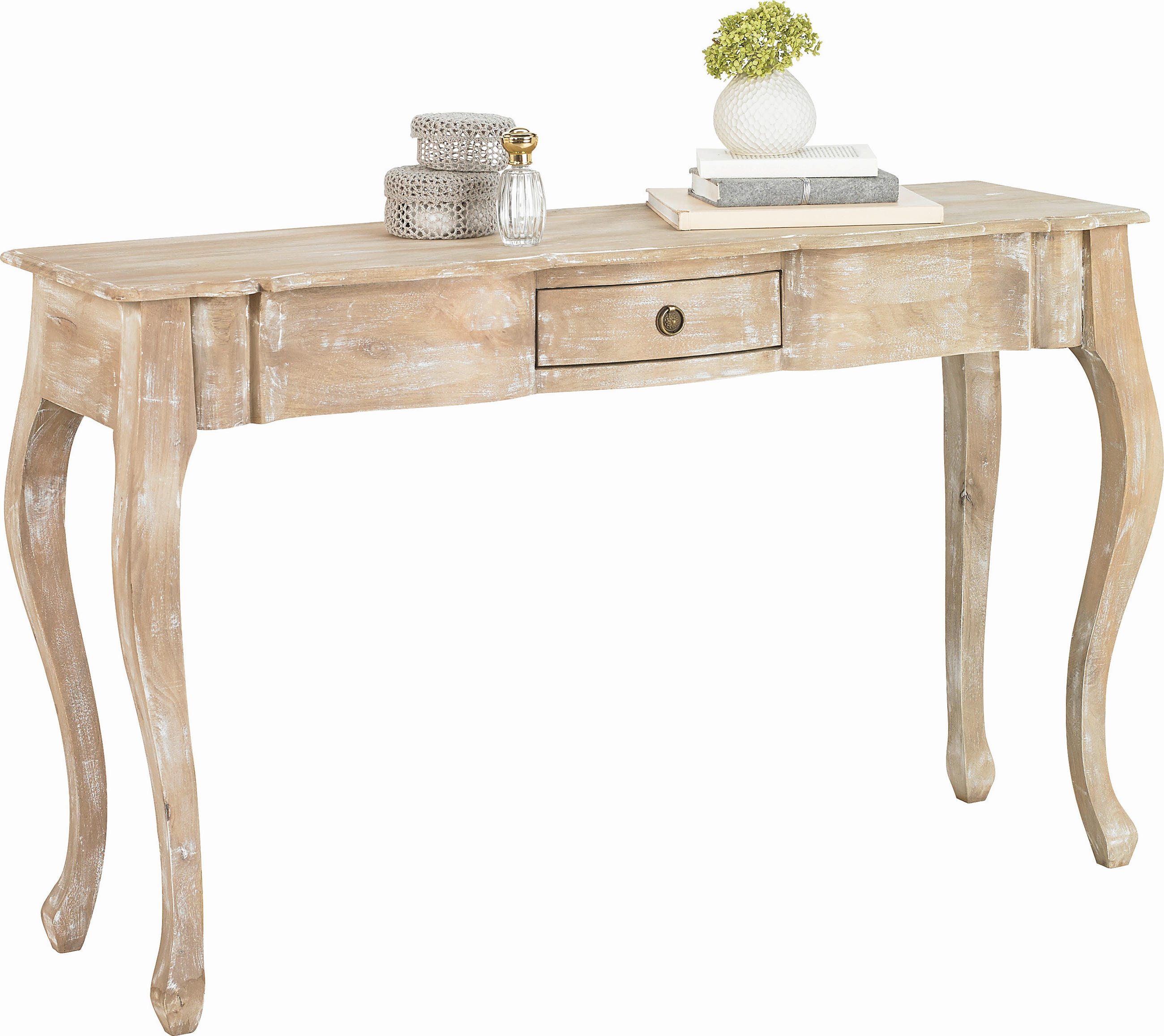 Consolă din lemn, 130/40/80 cm    - alb, Trend, lemn (130/40/80cm) - Ambia Home