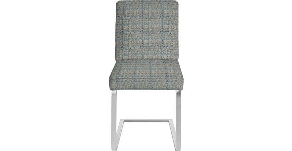 SCHWINGSTUHL  in Stahl Flachgewebe  - Blau/Chromfarben, Design, Textil/Metall (60/92/60cm) - Dieter Knoll