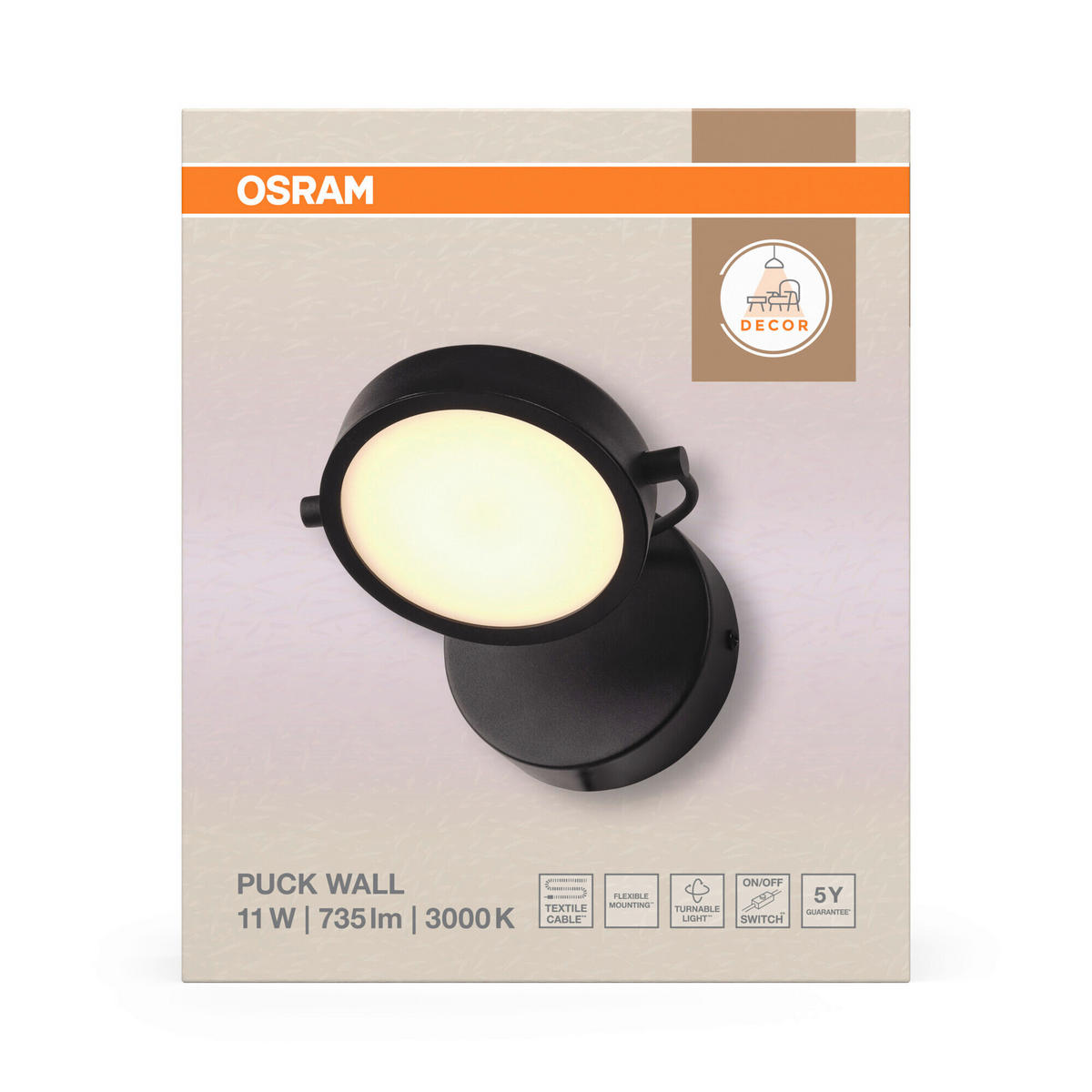 LED-WANDLEUCHTE 15/18/12,5 cm   - Schwarz, Design, Kunststoff/Metall (15/18/12,5cm) - Osram
