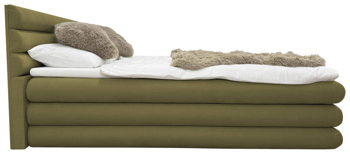 BOXBETT 180/200 cm  in Olivgrün  - Olivgrün, MODERN, Textil (180/200cm) - Livetastic