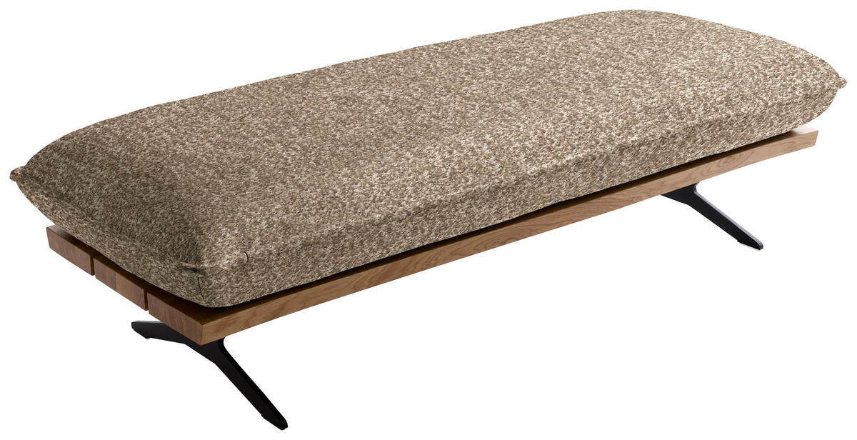 ECKSOFA Flachgewebe, Chenille Wildeiche, Beigebraun  - Wildeiche/Beigebraun, Design, Holz/Textil (161/284cm) - Koinor
