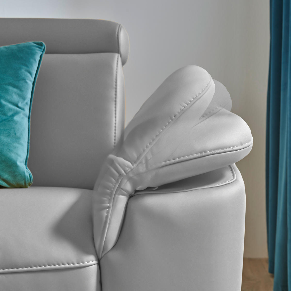 ECKSOFA in Echtleder Grau  - Schwarz/Grau, Design, Leder/Metall (239/285cm) - Cantus