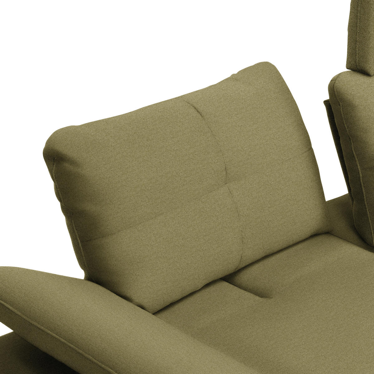 ECKSOFA in Webstoff Olivgrün  - Schwarz/Olivgrün, Design, Textil/Metall (301/179cm) - Chilliano
