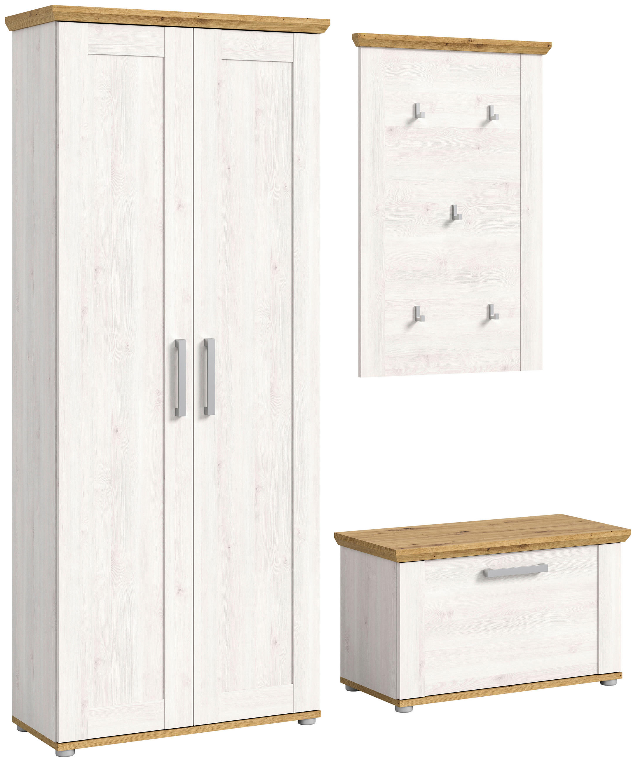 GARDEROBE 3-teilig in 171/194/37 cm - KONVENTIONELL, Holzwerkstoff (171/194/37cm) - MID.YOU