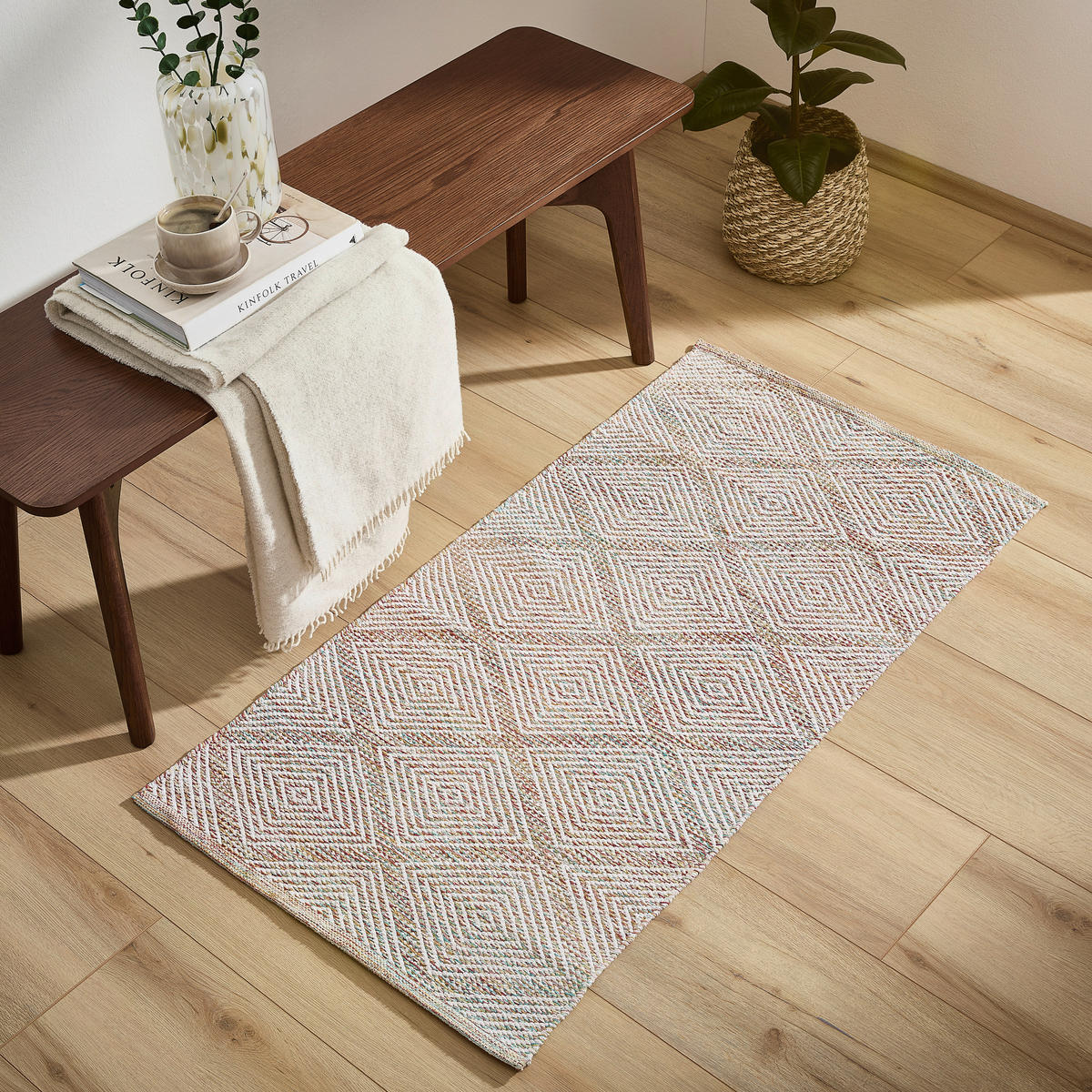 FLECKERLTEPPICH 60/120 cm Diamant Black Rot  - Rot, Design, Textil (60/120cm) - Boxxx