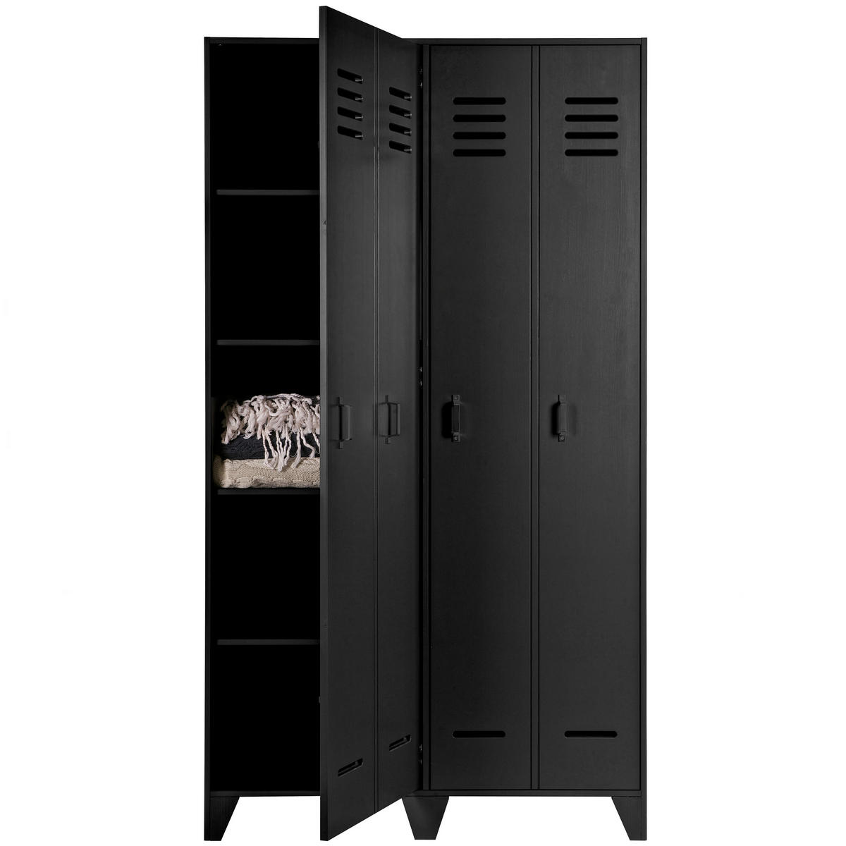 SPIND - Schwarz, Design, Holz/Metall (103/187/40cm) - Livetastic