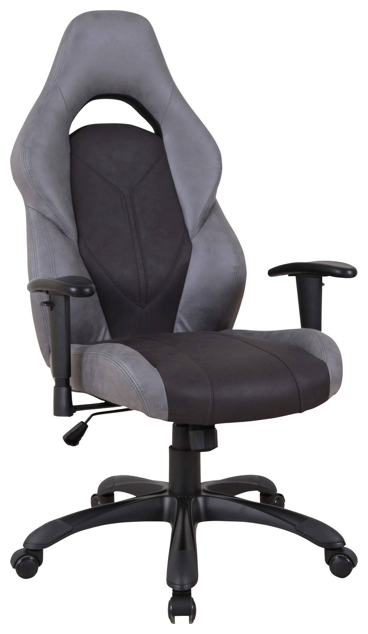 UREDSKA STOLICA  siva, crna  metal, plastika, tekstil, drvo  - siva/crna, Konvencionalno, metal/tekstil (66/119-129/68cm) - Novel