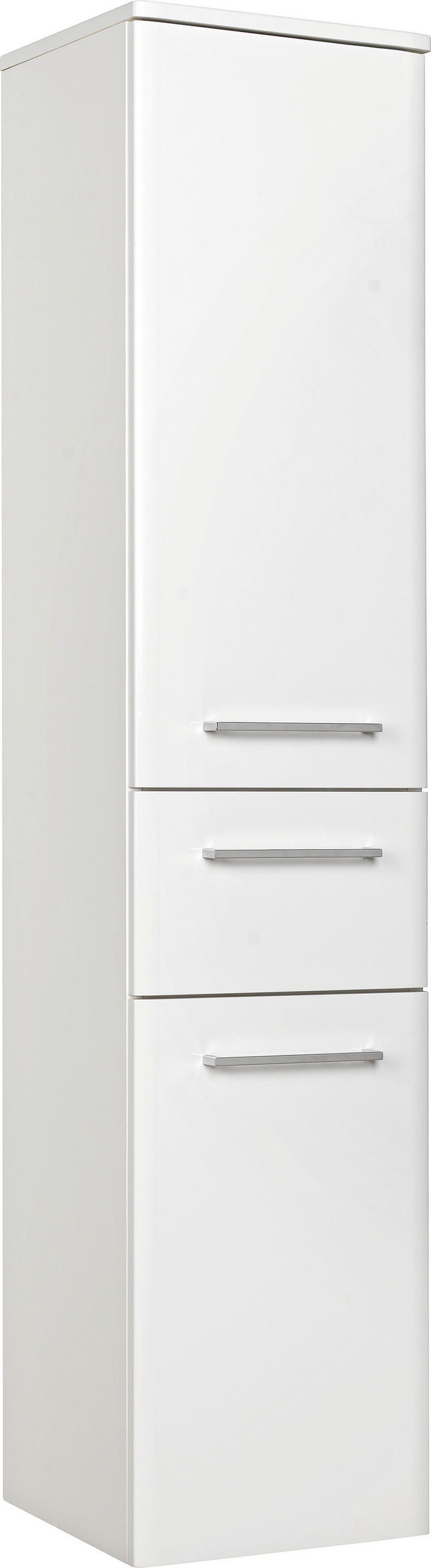 MIDISCHRANK 30/141/33 cm  - Chromfarben/Weiß Hochglanz, KONVENTIONELL, Glas/Holzwerkstoff (30/141/33cm) - Carryhome