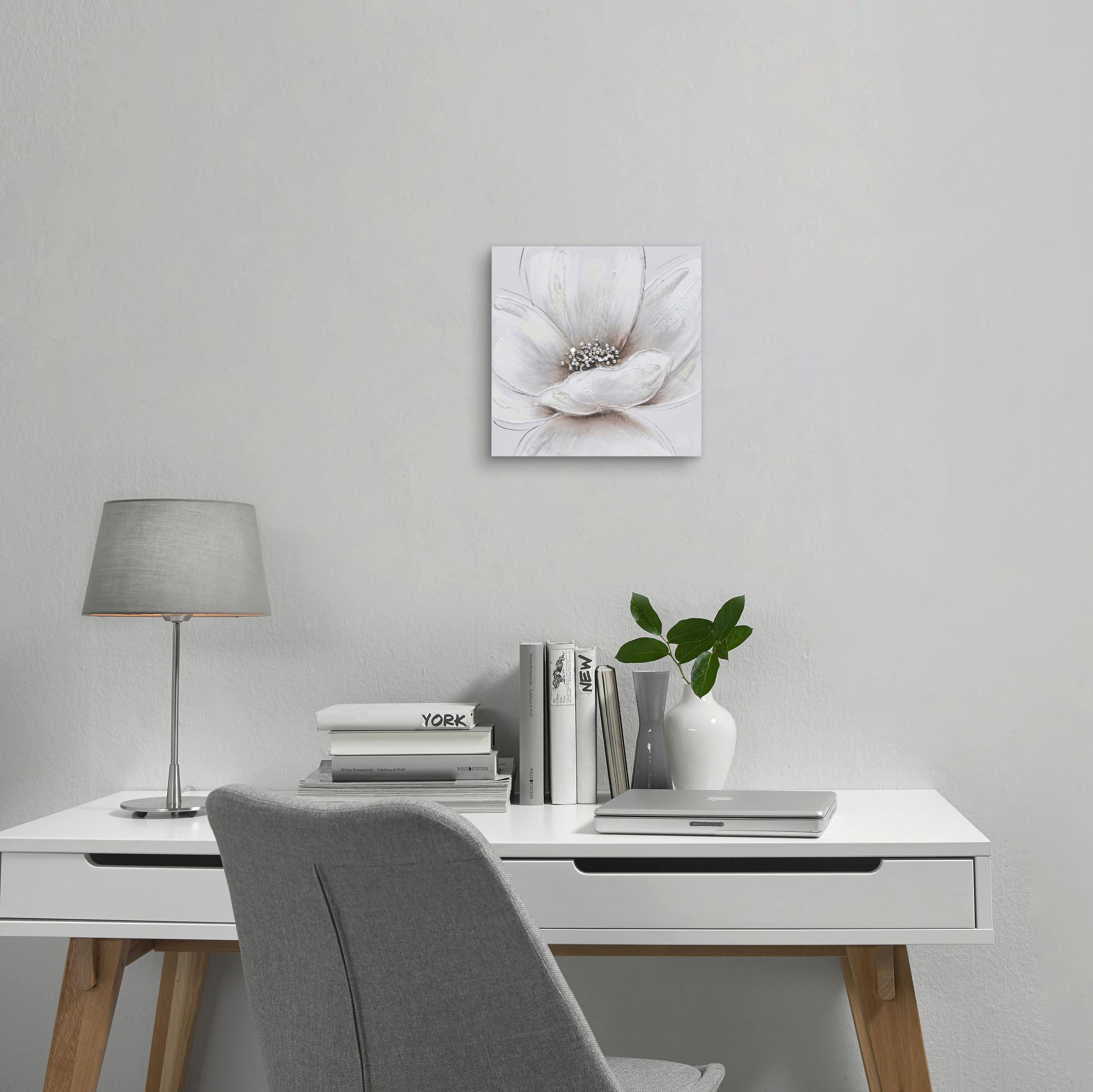 ULJENA SLIKA  30/30 cm       - bijela/svijetlo smeđa, Konvencionalno, drvo/tekstil (30/30cm) - Monee