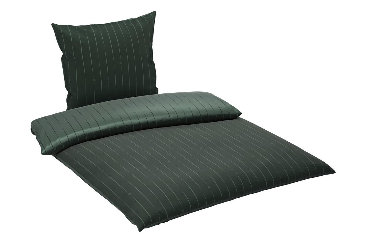 WENDEBETTWÄSCHE STRIPES DK Satin 155/220 cm  - Grün, Design, Textil (155/220cm) - Dieter Knoll