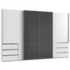 SCHWEBETÜRENSCHRANK in Weiss, Grau  - Chromfarben/Weiss, Modern, Holzwerkstoff (350/236/65cm) - MID.YOU
