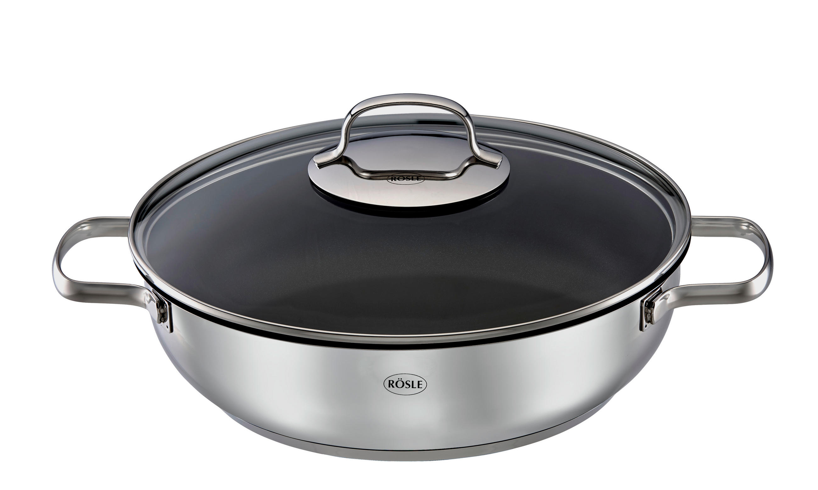 SERVIERPFANNE ELEGANCE 28 cm  - Schwarz, Basics, Metall (28cm) - Rösle