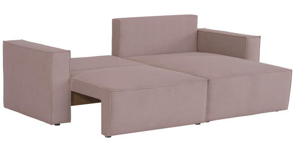 ECKSOFA in Feincord Altrosa  - Schwarz/Altrosa, KONVENTIONELL, Kunststoff/Textil (242/151cm) - Carryhome