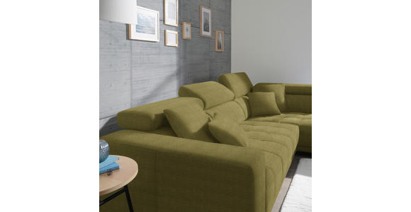 ECKSOFA  in Mikrofaser Grün  301/207 cm  - Chromfarben/Grün, Design, Textil/Metall (301/207cm) - Xora