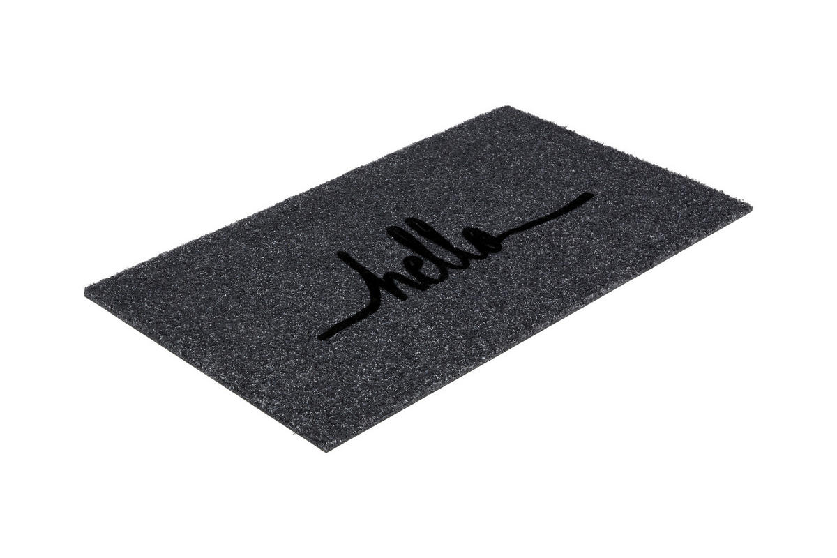 FUßMATTE 45/75 cm Power Flock  - Grau, Trend, Kunststoff/Textil (45/75cm)