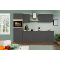 KÜCHENLEERBLOCK 270/205/60 cm   in Grau, Eichefarben  - Edelstahlfarben/Eichefarben, Basics, Holzwerkstoff/Metall (270/205/60cm) - Respekta