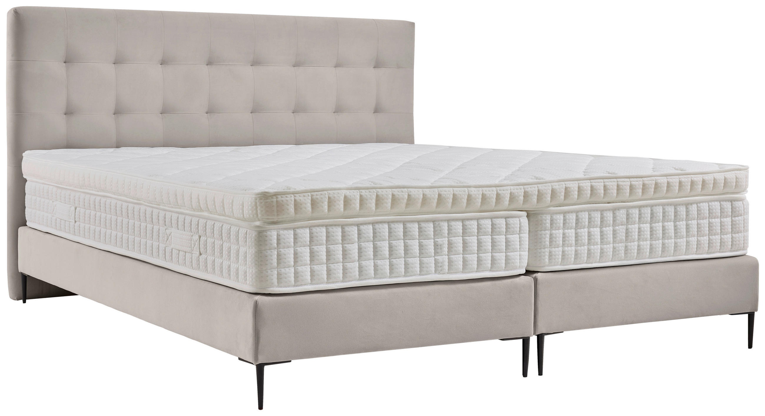 POSTEL BOXSPRING, 180/200 cm, krémová - černá/krémová, Moderní, kov/kompozitní dřevo (180/200cm) - MID.YOU