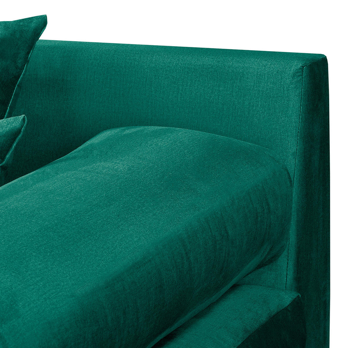 ECKSOFA Naomi in Velours Grün Rückenkissen  284/243 cm  - Schwarz/Grün, Design, Kunststoff/Textil (284/243cm) - P & B