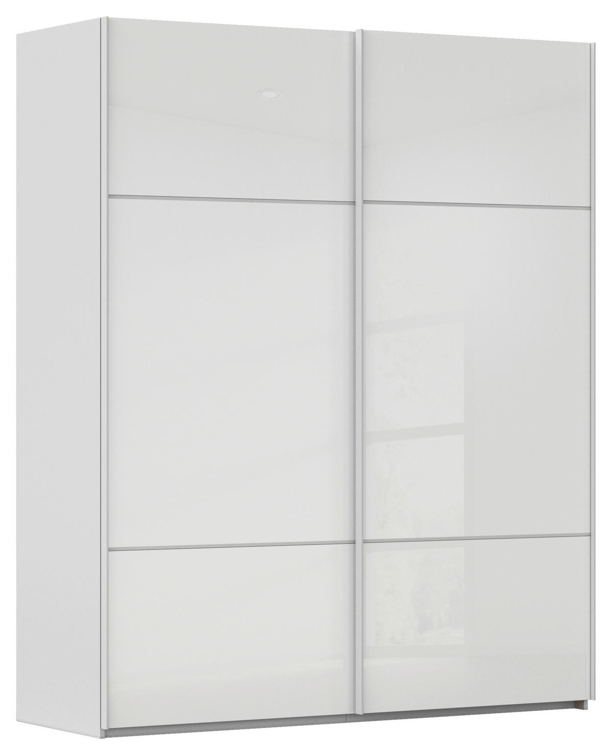 SCHWEBETÜRENSCHRANK in Grau, Weiss  - Weiss/Grau, Konventionell, Glas/Holzwerkstoff (181/223/67cm) - Novel
