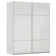 SCHWEBETÜRENSCHRANK  in Grau, Weiß  - Weiß/Grau, KONVENTIONELL, Glas/Holzwerkstoff (181/223/67cm) - Novel