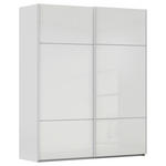 SCHWEBETÜRENSCHRANK  in Grau, Weiß  - Weiß/Grau, KONVENTIONELL, Glas/Holzwerkstoff (181/223/67cm) - Novel