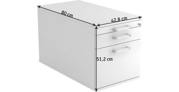 ROLLCONTAINER 42,8/51,2/80 cm  - Chromfarben/Weiß, KONVENTIONELL, Holzwerkstoff/Kunststoff (42,8/51,2/80cm) - Venda