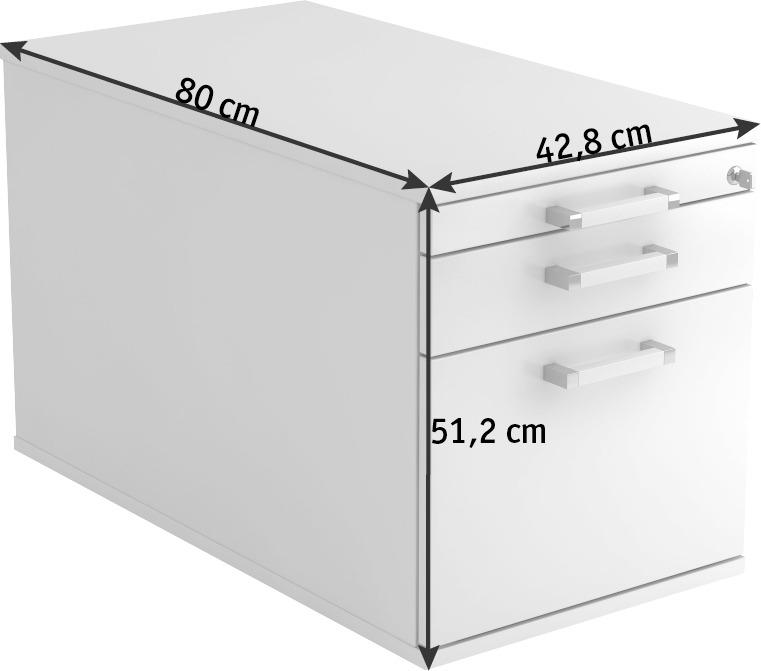 ROLLCONTAINER Eiche Eichefarben  - Chromfarben/Eichefarben, KONVENTIONELL, Holzwerkstoff/Kunststoff (42,8/51,2/80cm) - Venda
