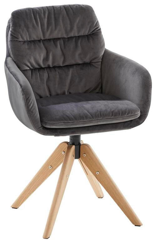STOLICA S NASLONOM ZA RUKE siva, boje hrasta drvo, tekstil - siva/boje hrasta, Trend, drvo/tekstil (58/90/59cm) - Landscape