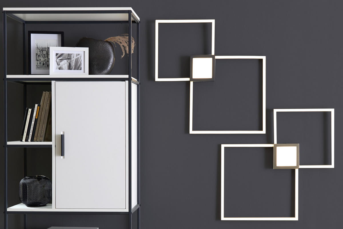 STROPNÉ LED SVIETIDLO, 65/65/5 cm - antracitová, Design, kov/plast (65/65/5cm) - Novel