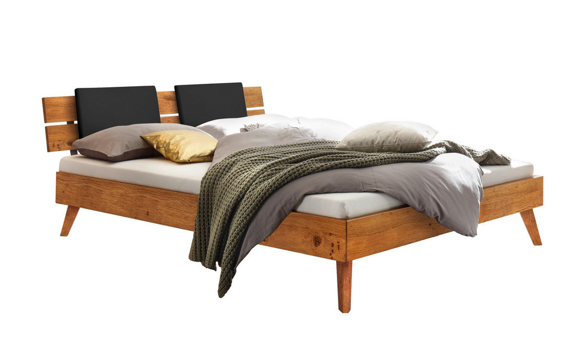BETT 140/200 cm  in Wildeiche  - Wildeiche/Eichefarben, Natur, Holz (140/200cm) - Hasena