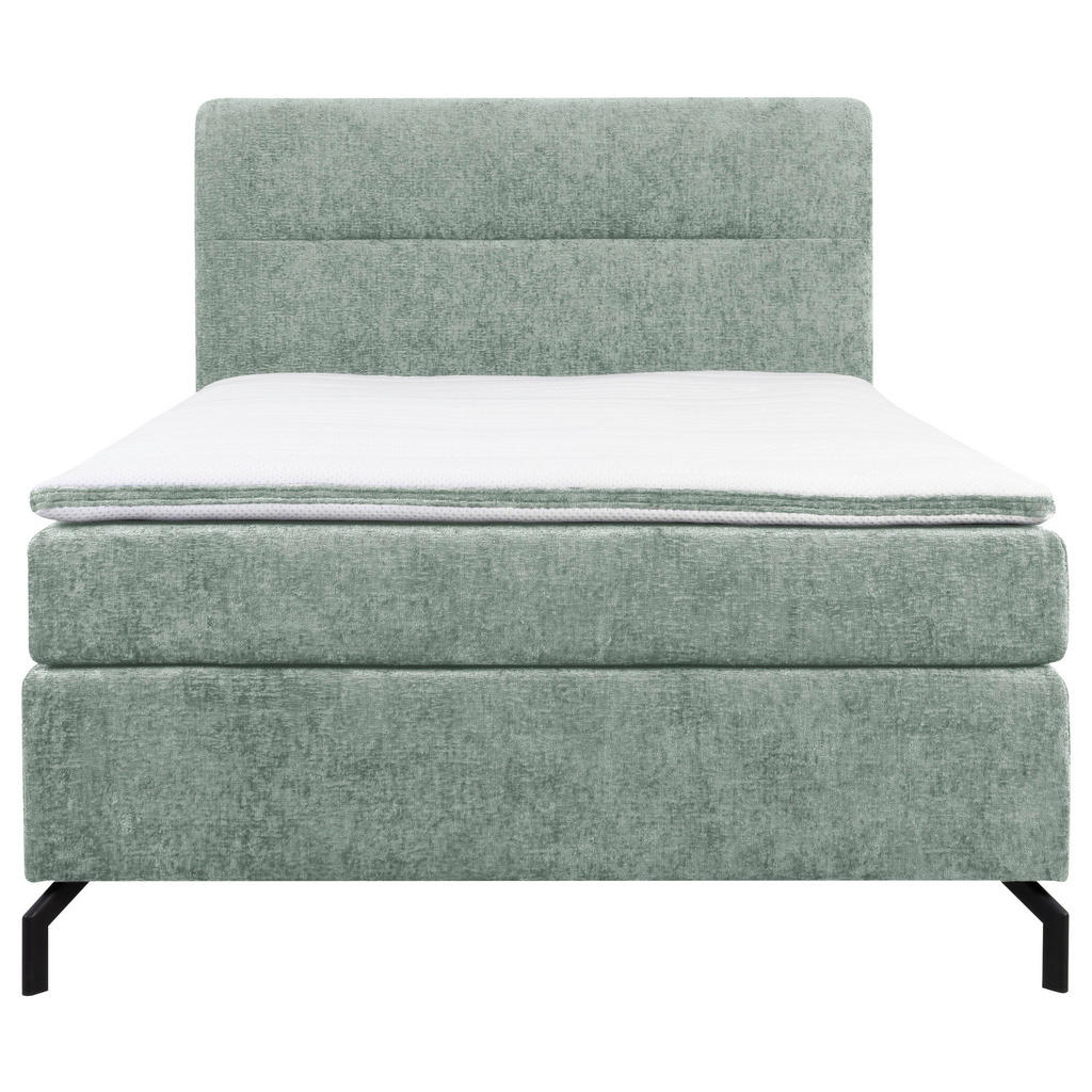 Thumbnail - Esposa Boxspringbett, Jadegrün, Textil, H2, Höhe ca. 17 cm, 140x200 cm, Stoffauswahl, Topper durchgehend, Matratze in ve...