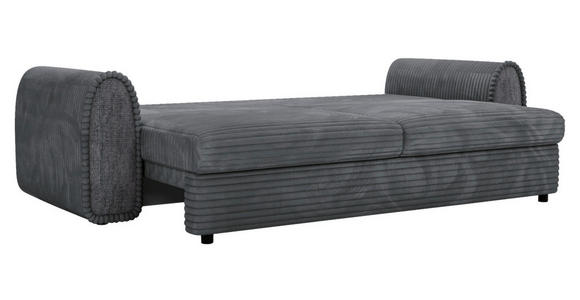 SCHLAFSOFA in Cord, Feincord Dunkelgrau  - Dunkelgrau/Schwarz, KONVENTIONELL, Kunststoff/Textil (240/83/116cm) - Carryhome