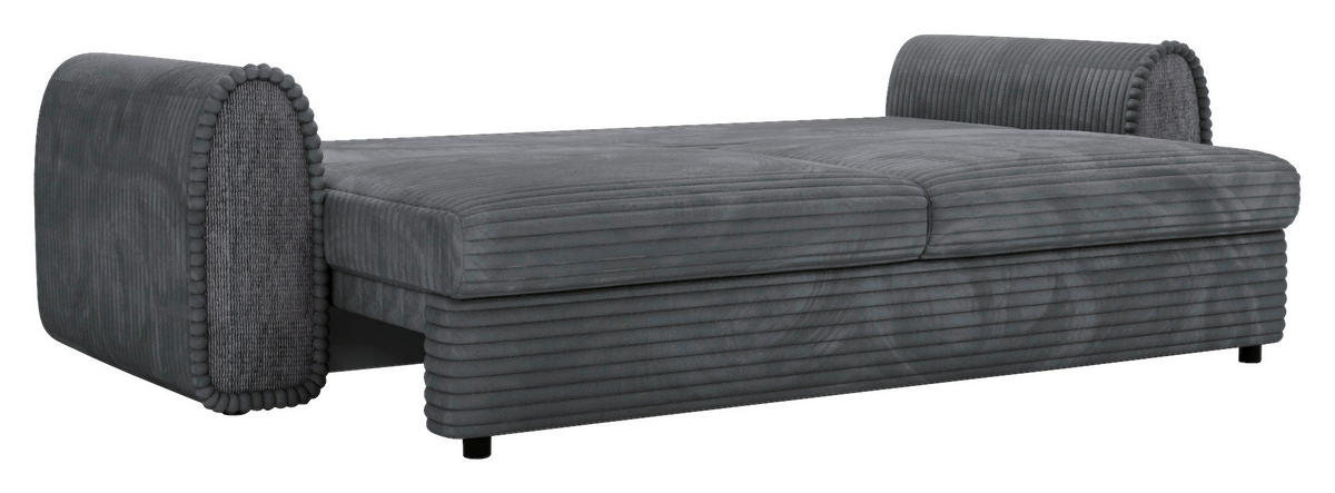 SCHLAFSOFA in Cord, Feincord Dunkelgrau  - Dunkelgrau/Schwarz, Konventionell, Kunststoff/Textil (240/83/116cm) - Carryhome