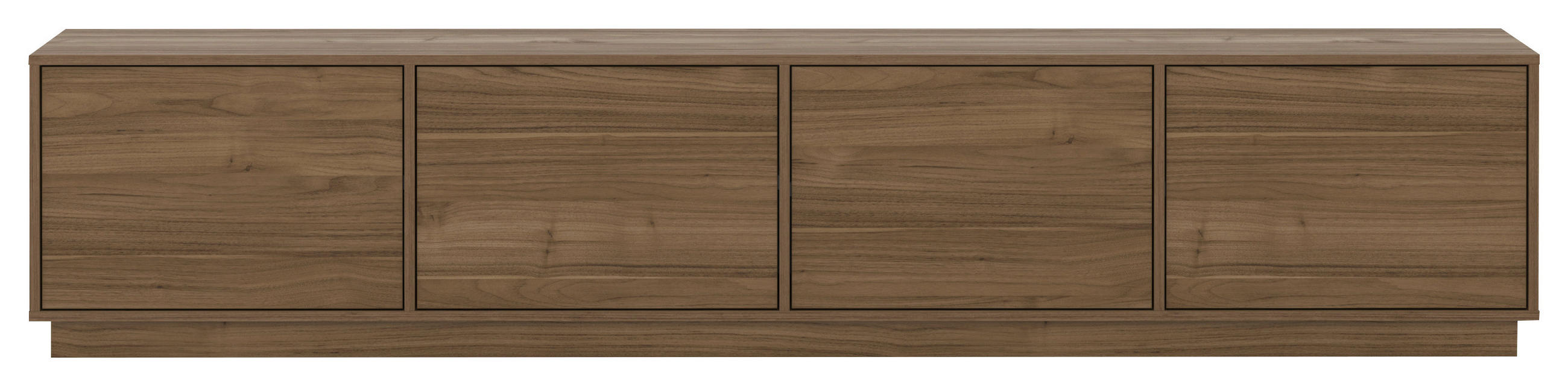 LOWBOARD Japandi  in 220,5/45/41,5 cm  - Nussbaumfarben, Design, Holzwerkstoff (220,5/45/41,5cm) - MID.YOU