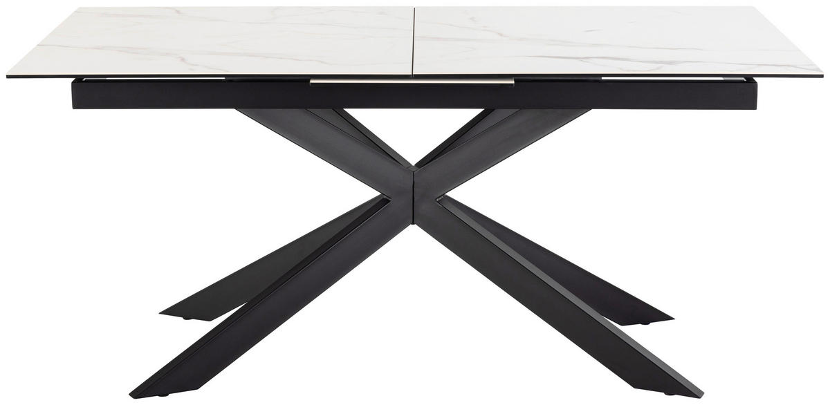 ESSTISCH in Metall, Glas, Keramik  - Schwarz/Weiß, Design, Glas/Keramik (210/90cm) - MID.YOU
