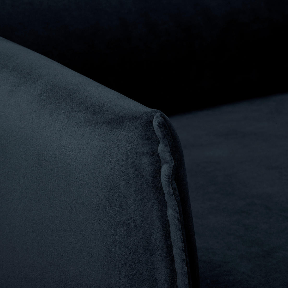 SESSEL in Samt Dunkelblau  - Schwarz/Dunkelblau, Design, Holz/Textil (74/86/100cm) - P & B