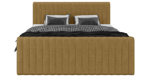 BOXBETT 180/200 cm  in Senfgelb  - Senfgelb/Schwarz, Basics, Kunststoff/Textil (180/200cm) - Carryhome
