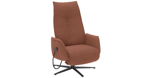 RELAXSESSEL in Textil Terracotta - Anthrazit/Terracotta, Design, Textil/Metall (71/114/84cm) - Johann Jakob