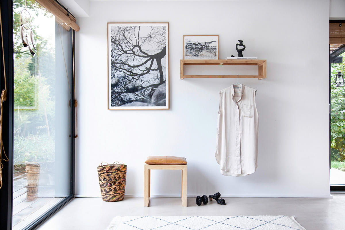 WANDGARDEROBE  in Bambus vollmassiv Naturfarben  - Naturfarben, Design, Holz (94,5/20/27cm) - MID.YOU