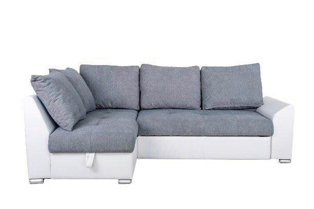 SJEDEĆA GARNITURA drvo, metal, tekstil, drvni materijal  siva, bijela   - bijela/siva, Design, drvni materijal/drvo (150/240cm) - Xora