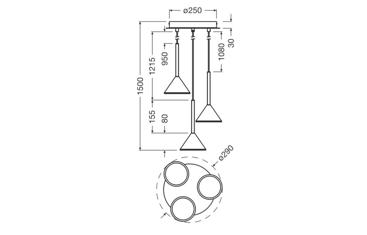 LED-HÄNGELEUCHTE 29/150 cm   - Schwarz, Basics, Metall (29/150cm) - Osram