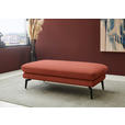 ECKSOFA  in Chenille, Flachgewebe Terracotta  180/284 cm  - Terracotta/Schwarz, Design, Textil/Metall (180/284cm) - Dieter Knoll