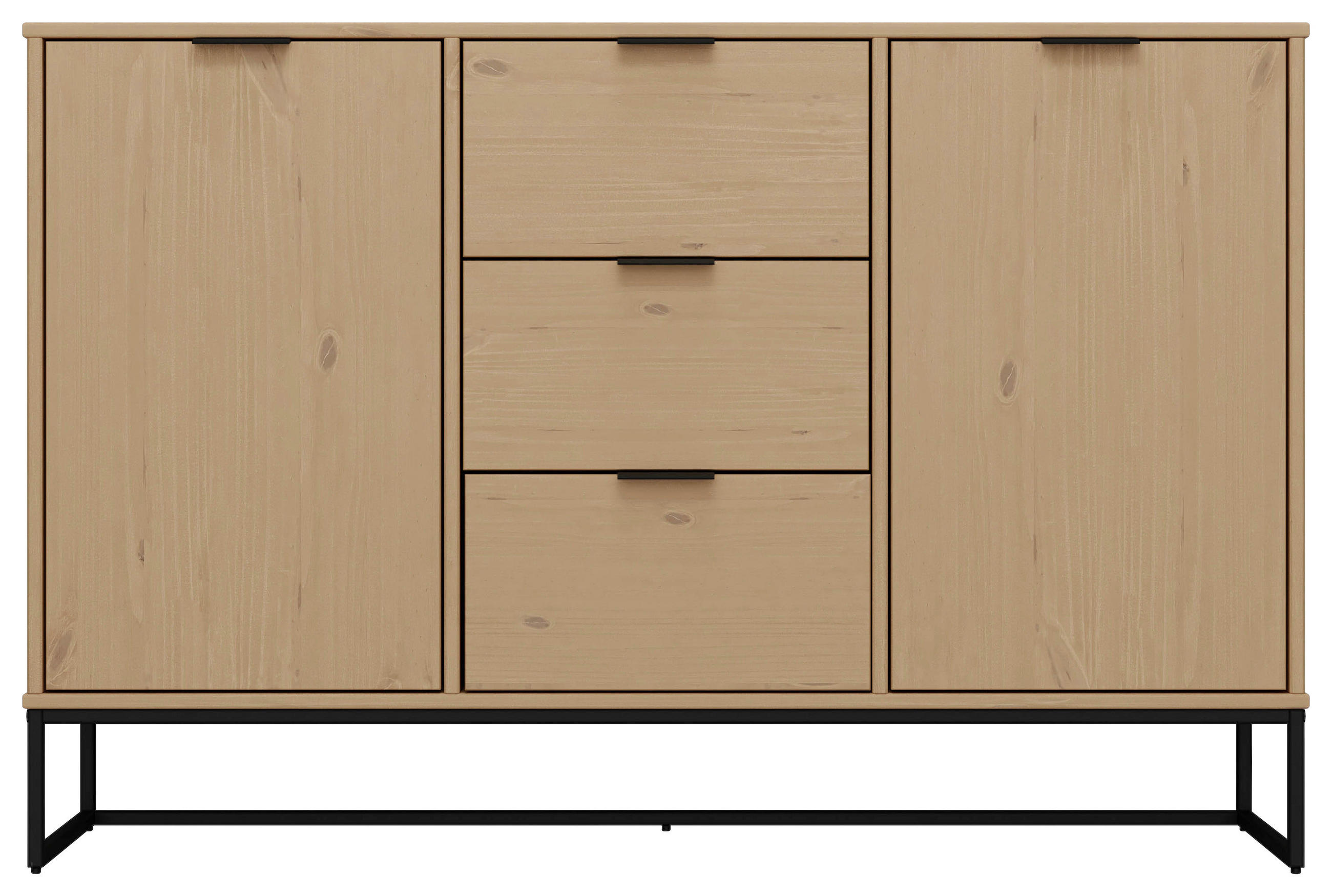 SIDEBOARD in 150/80/45 cm - Eichefarben/Schwarz, Design, Holz/Metall (150/80/45cm) - Livetastic